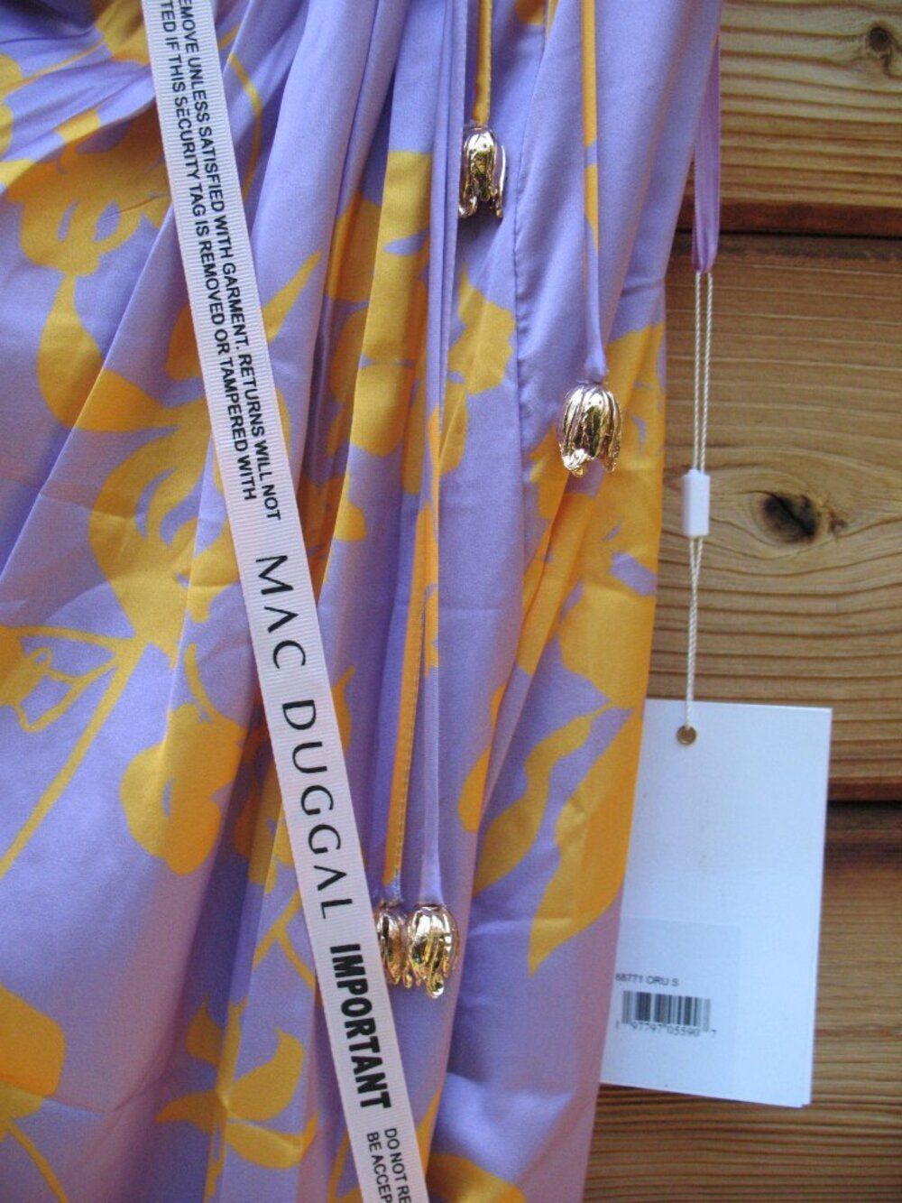 NWT Mac Duggal 68771 Orchid Floral Printed One Shoulder Maxi Dress S - Picture 9 of 15